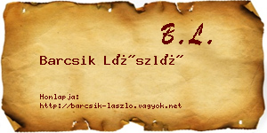 Barcsik László névjegykártya